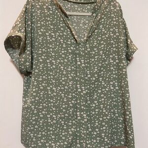 Floral Green Women's Top
